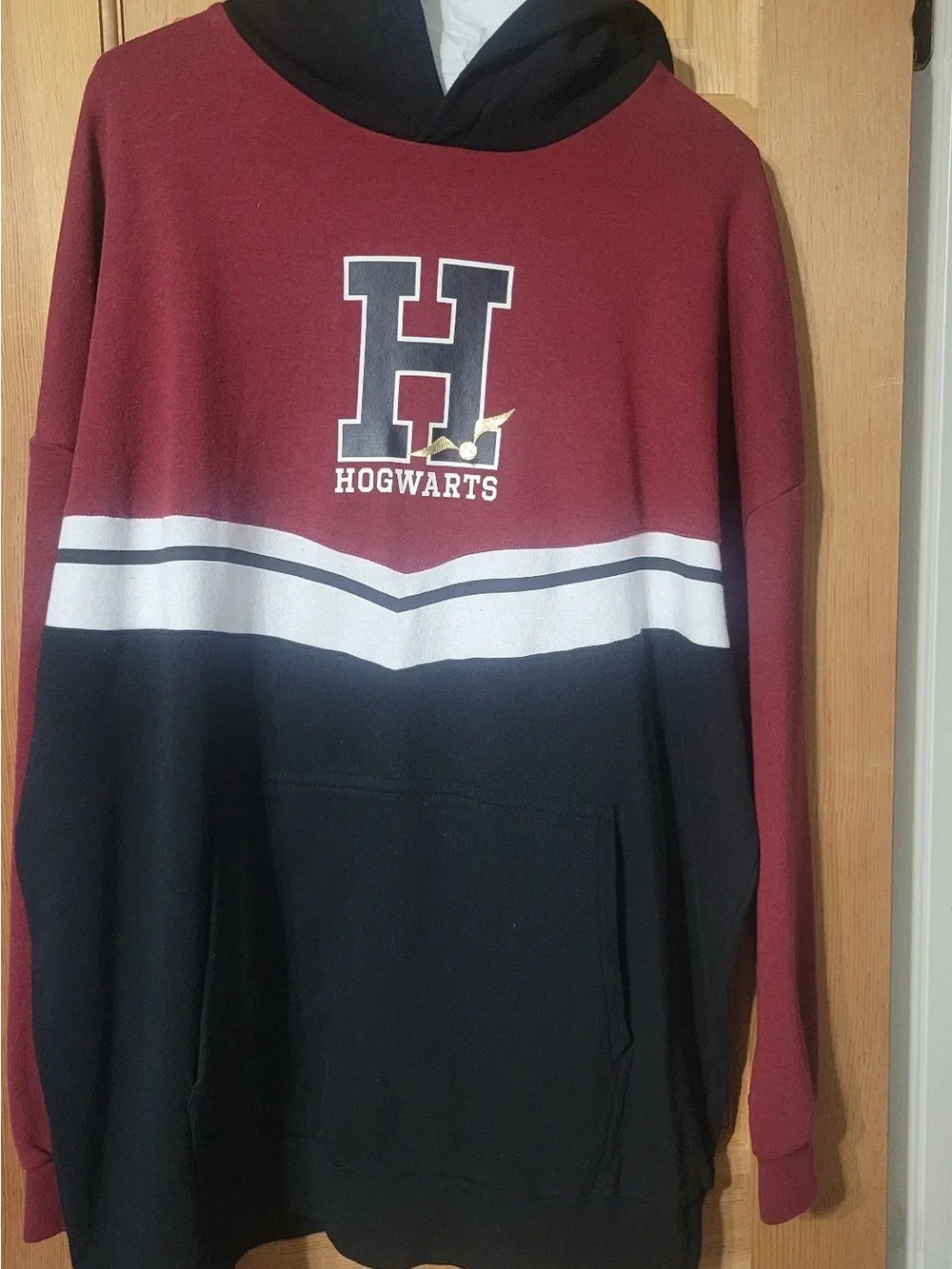 Hogwarts Pullover Hoodie in Maroon and Black